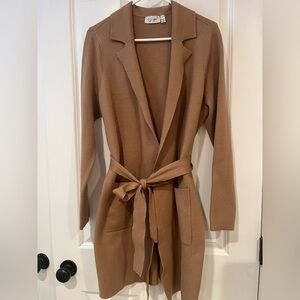 Tan Belted Cardigan